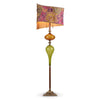 Kinzig Design Romel Floor Lamp F164 Ao 141 Colors Copper and Green Blown Glass Base with Purple Raspberry Green Gold And Copper Shade Artistic Artisan Designer Floor Lamps