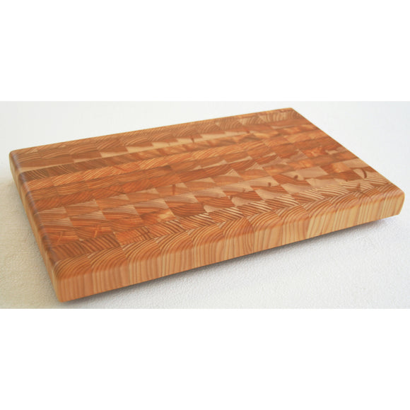 Larch Wood Large One Hander OHLG End Grain Cutting Board