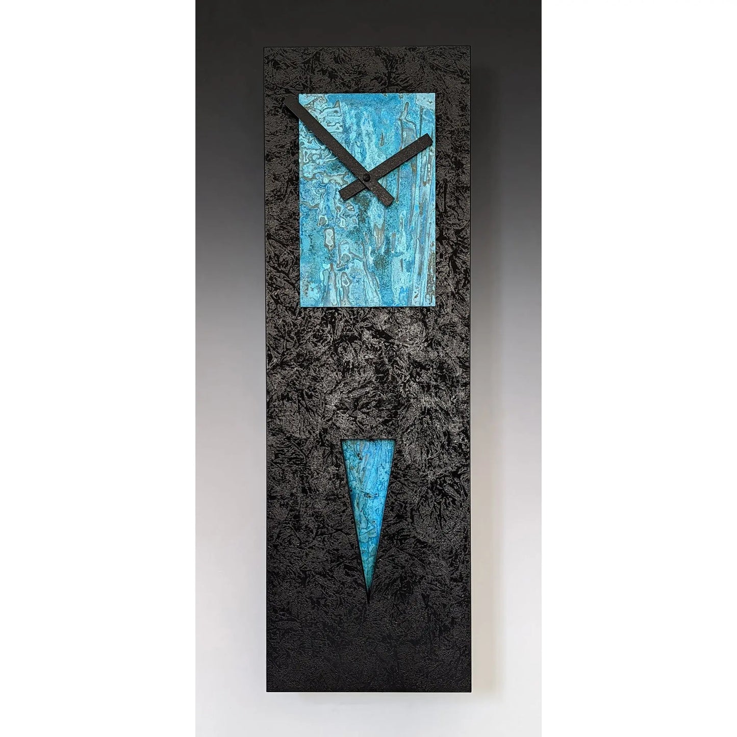 Black and Verdigris Spike Pendulum Wall Clock by Leonie Lacouette