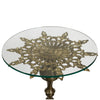 Luna Bella Starry Night Side Table with Iron Base Hand Cut Crystal Insert and Antique Gold Starburst Top Artistic Artisan Designer Side Tables