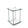 Luna Bella Tint Side Table has Two Glass Tiers with Metal and Solid Brass Legs Artistic Artisan Designer Side Tables
