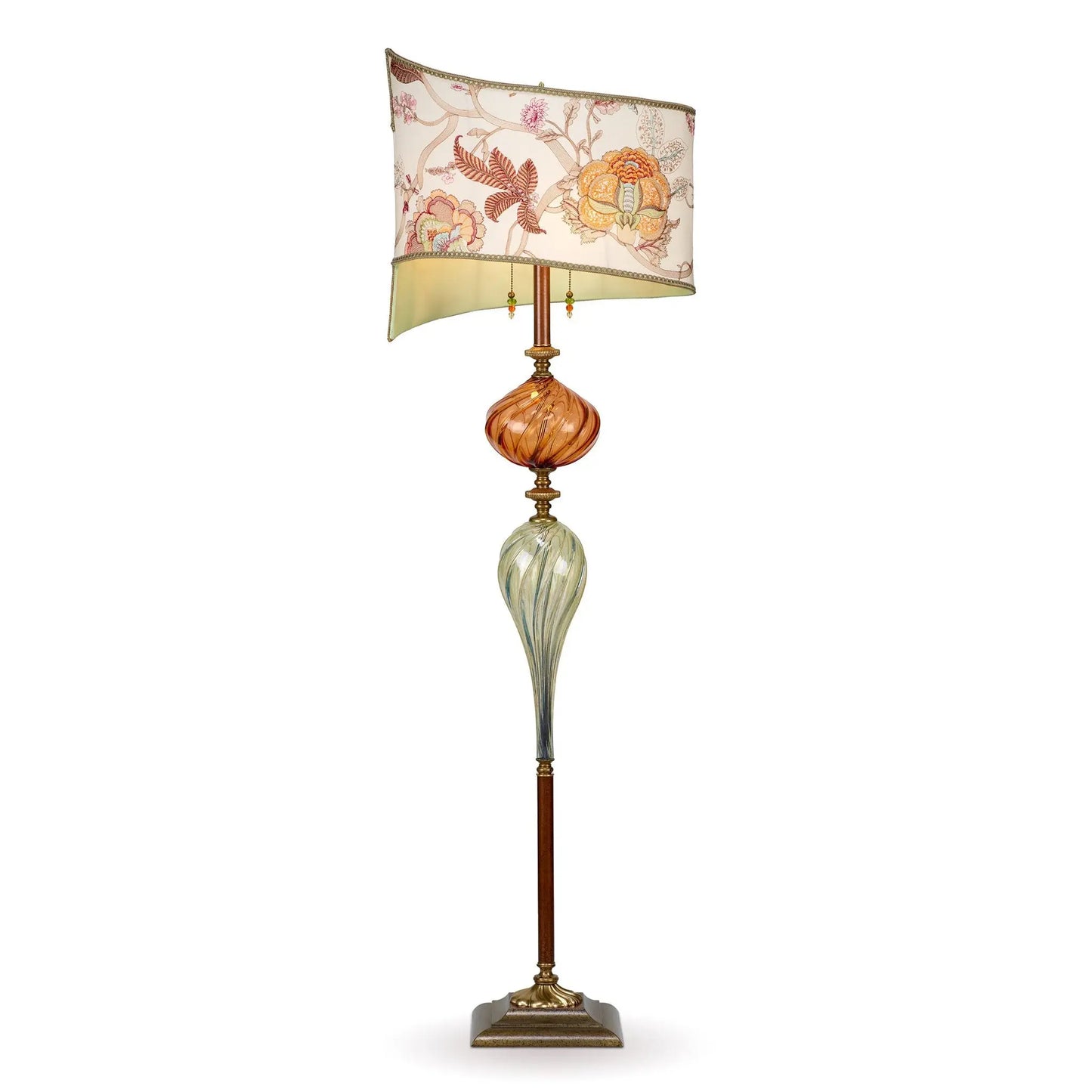 Manuel Floor Lamp f203ao164 by Kinzig Design Colors Soft Greens Rust Tangerine Burgundy Artistic Artisan Designer Floor Lamps