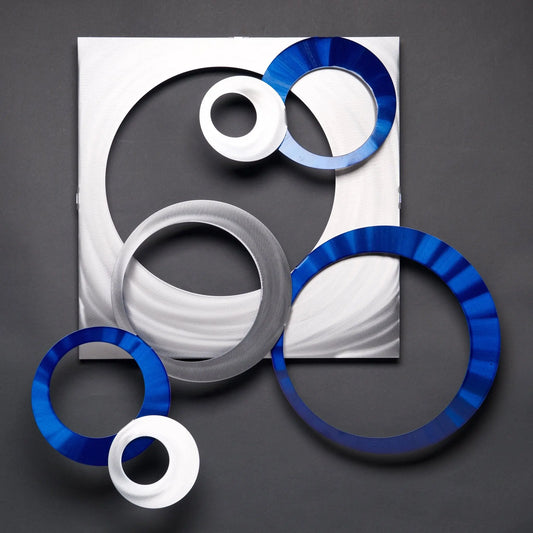 Metal Petal Art by Sondra Gerber Circle Around Wall Art Artisan Crafted Hand Painted Brushed Aluminum Wall Sculptures