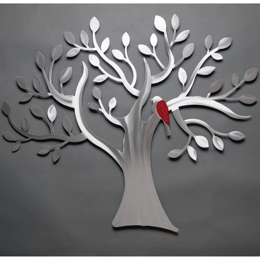 Metal Petal Art by Sondra Gerber Fly Away Tree Hand Painted Brushed Aluminum Wall Sculptures