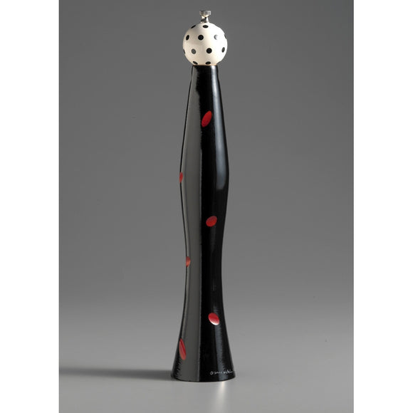 E2-3 in Black, Red, and White Wooden Salt and Pepper Mill Grinder Shaker by Robert Wilhelm of Raw Design