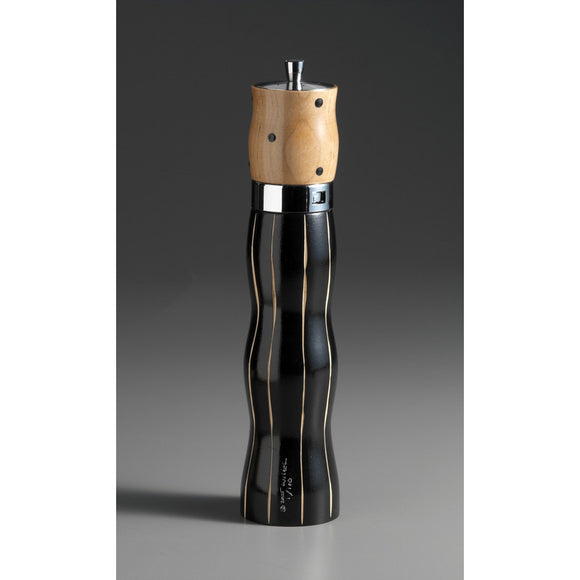Combo C-6 in Black and Natural Wood Wooden Salt and Pepper Mill Grinder Shaker by Robert Wilhelm of Raw Design