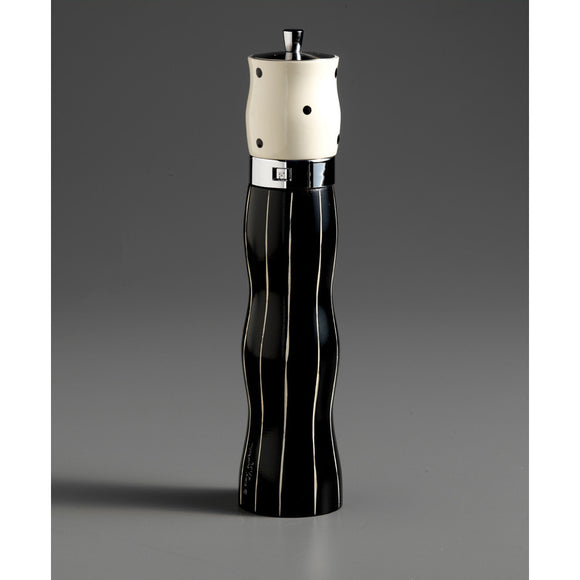 Combo C-14 in Black and White Wooden Salt and Pepper Mill Grinder Shaker by Robert Wilhelm of Raw Design