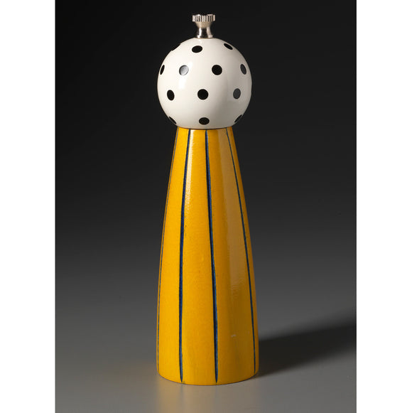 G-7 in Yellow, Black, and White Wooden Salt and Pepper Mill Grinder Shaker by Robert Wilhelm of Raw Design