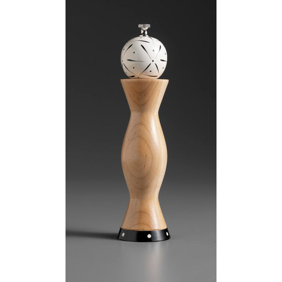 Apex AP-2 in Natural Wood, Black, and White Wooden Salt and Pepper Mill Grinder Shaker by Robert Wilhelm of Raw Design