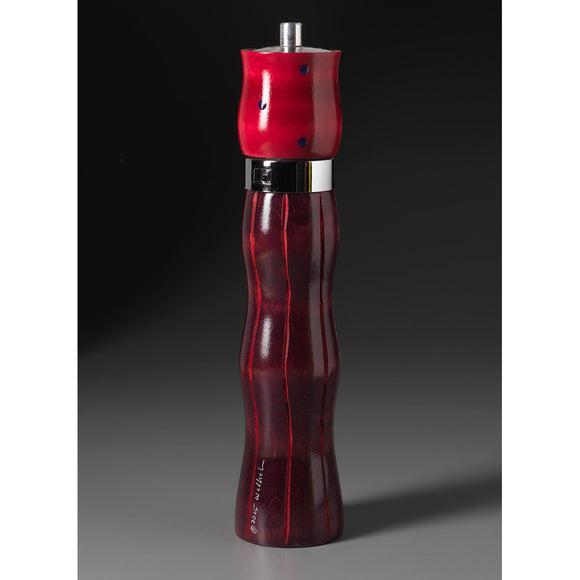 Combo C-25 in Purple, Black, and Red Wooden Salt and Pepper Mill Grinder Shaker by Robert Wilhelm of Raw Design
