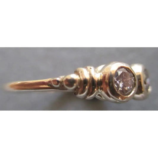 Richelle Leigh 14Kt. Three Stone Diamond Ring R34YG Handcrafted Jewelry