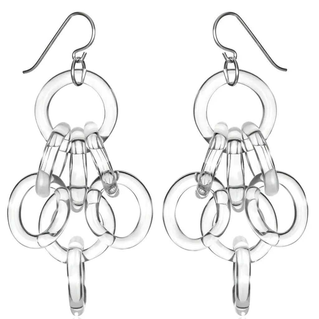 Roxann Astra Cluster Chain Earrings, Artistic, Designer, Artisan Jewelry