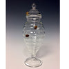 Sage Studios Glass Beehive Apothecary Jar Bees Line Functional Art Glass Covered Vessels