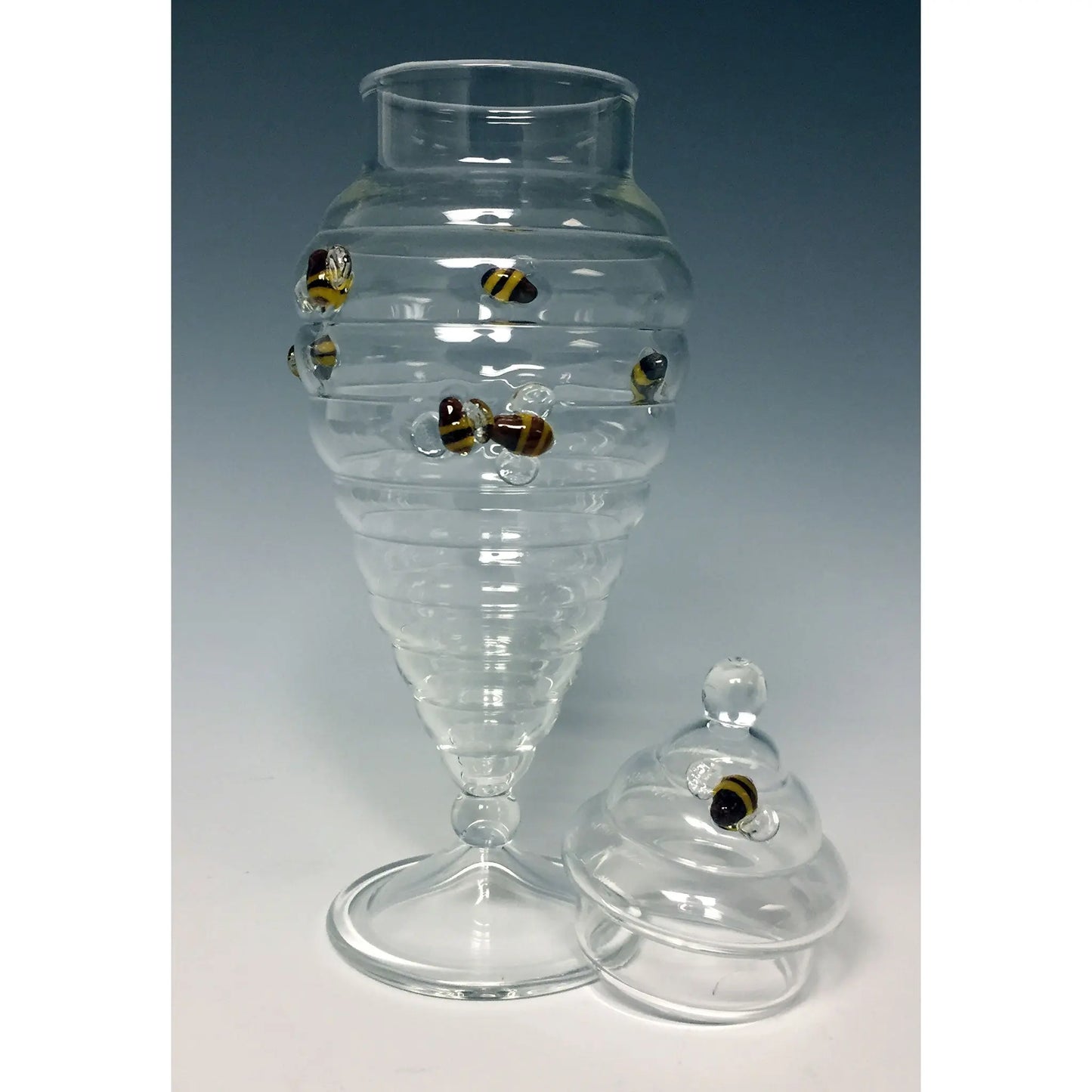 Sage Studios Glass Beehive Apothecary Jar Handmade Art Glass