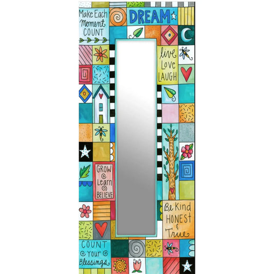 Sincerely Sticks Rectangular Mirror Playful Patchwork Artistic Artisan Designer Mirrors
