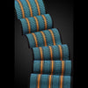 Wilder Scarf in Turquoise Tangerine and Walnut by Sosumi Weaving Pamela Whitlock Handwoven Bamboo Scarves