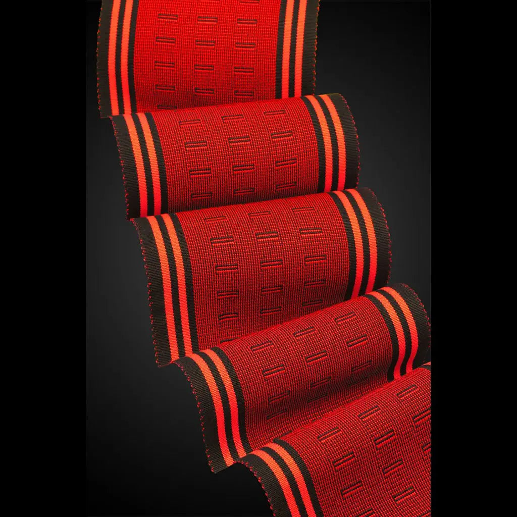 Wink Scarf in Passion and Paprika by Sosumi Weaving Pamela Whitlock Handwoven Bamboo Scarves