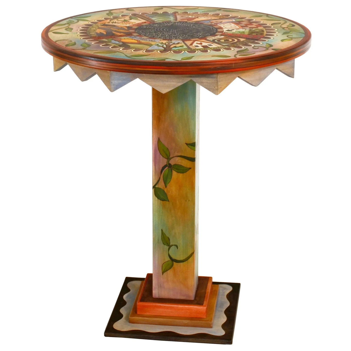 Bar Height Stool with Round Wooden Seat STL077-D74607