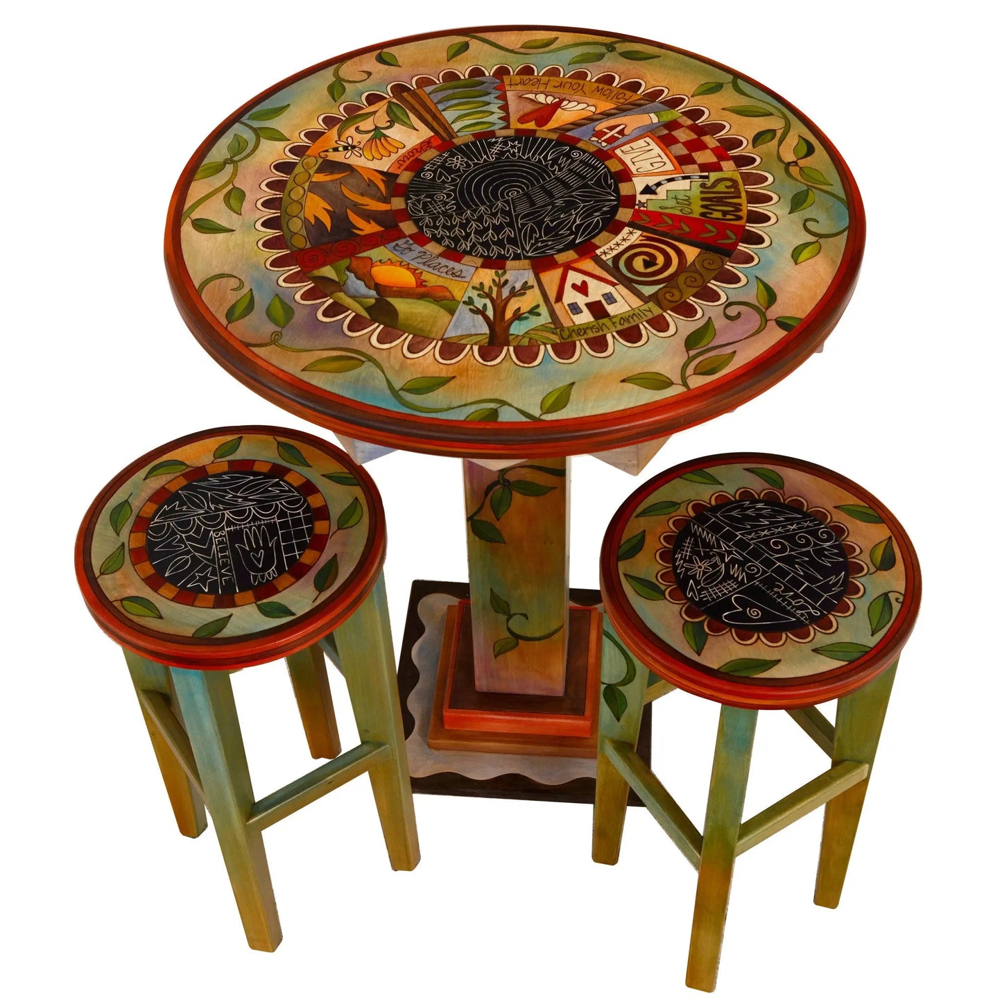 Bar Height Stool with Round Wooden Seat STL077-D74607