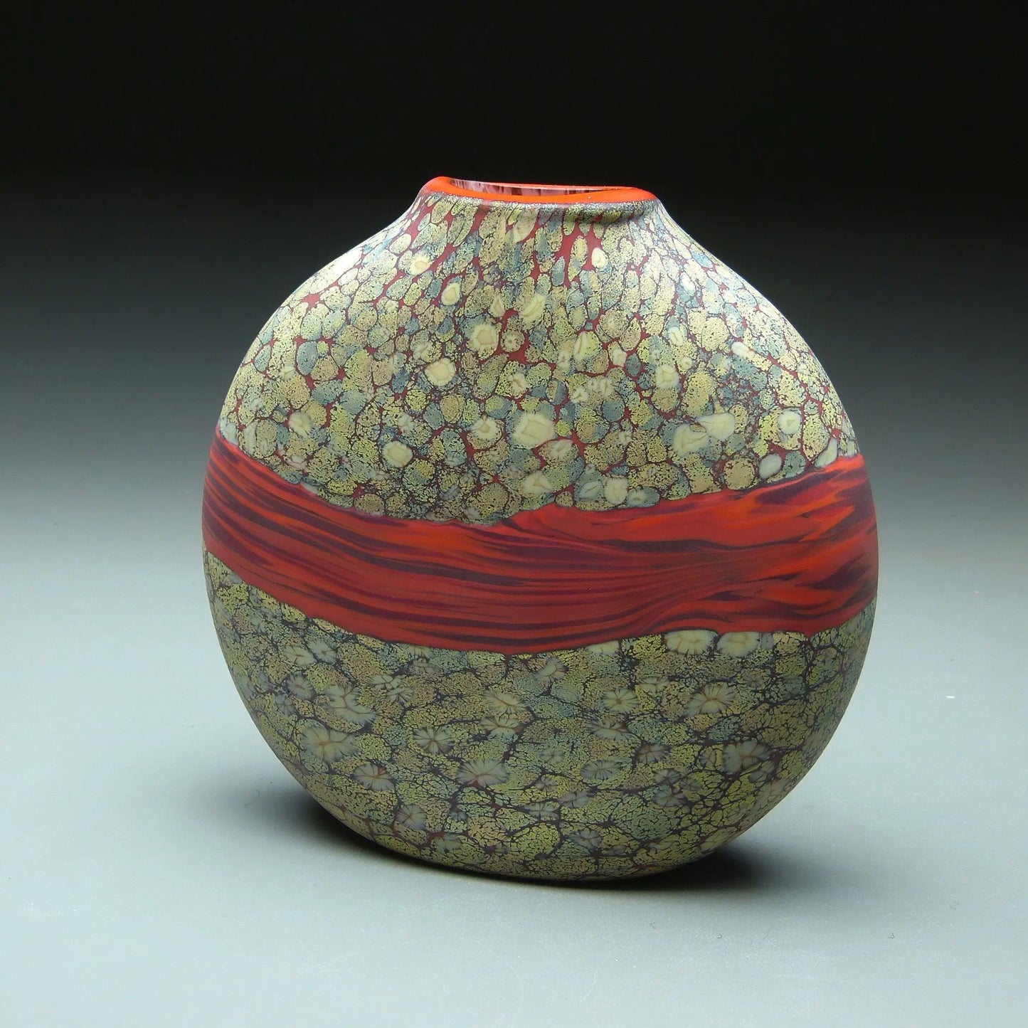 Strata Series in Sandy Handblown Glass Vase by Thomas Spake Studios Artisan Handblown Art Glass Vases