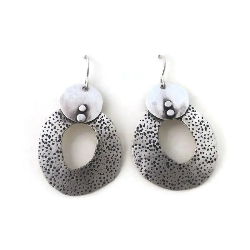 Textured and Oxidized Sterling Silver Earrings E272 Joanna Craft