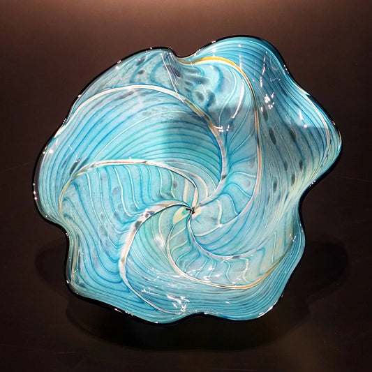 Wave Bowl Shown In Nile And Turquoise