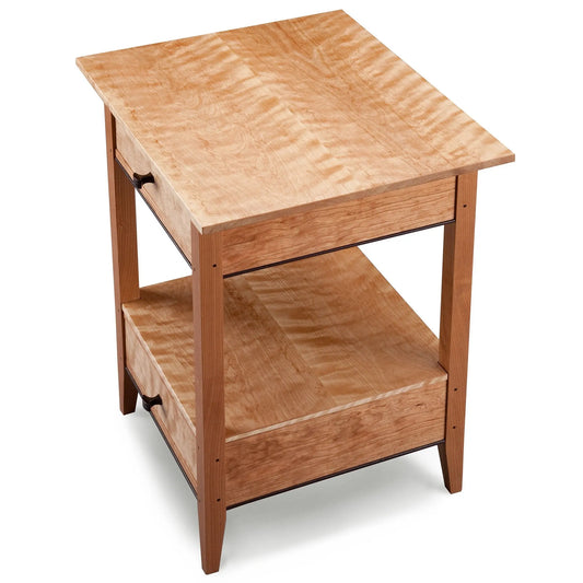 Thomas William Furniture Birch Cherry and Wenge Wood Two Drawer End Table Artistic Artisan Designer End Tables