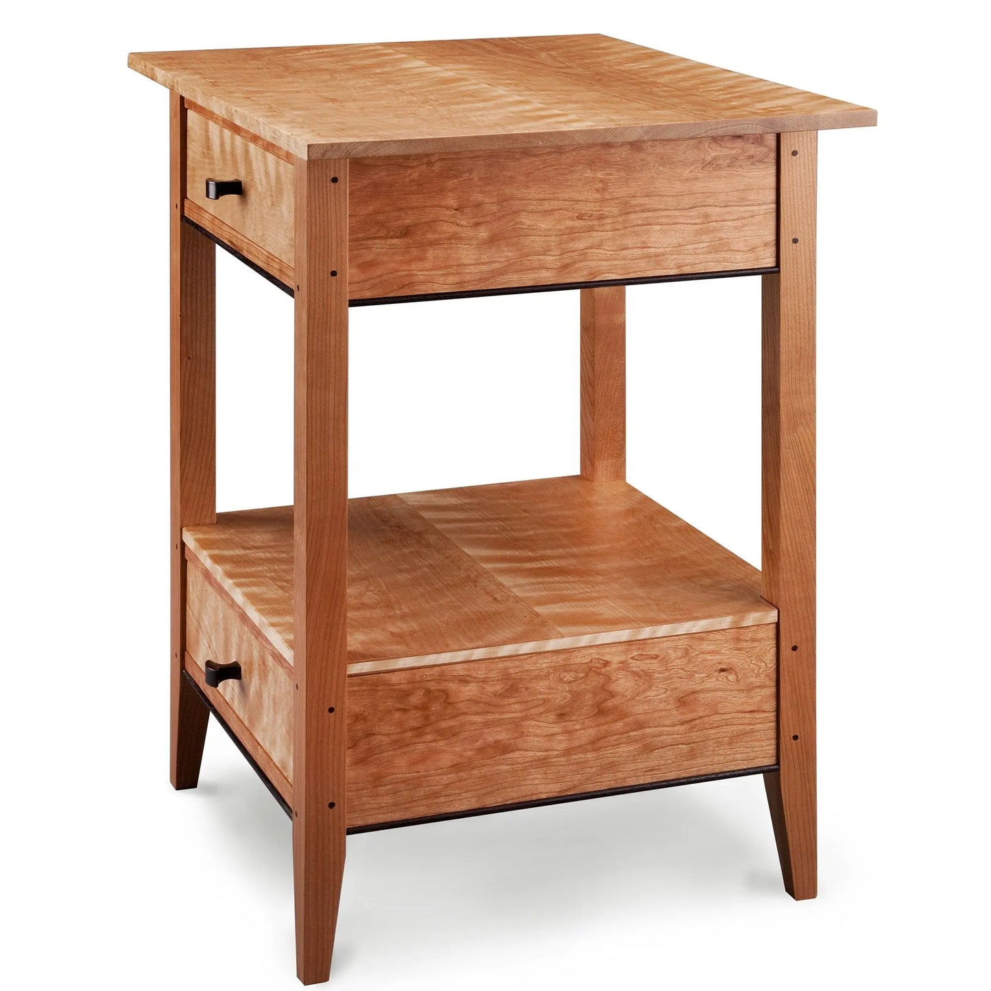 Thomas William Furniture Birch Cherry and Wenge Wood Two Drawer End Table Artistic Artisan Designer End Tables