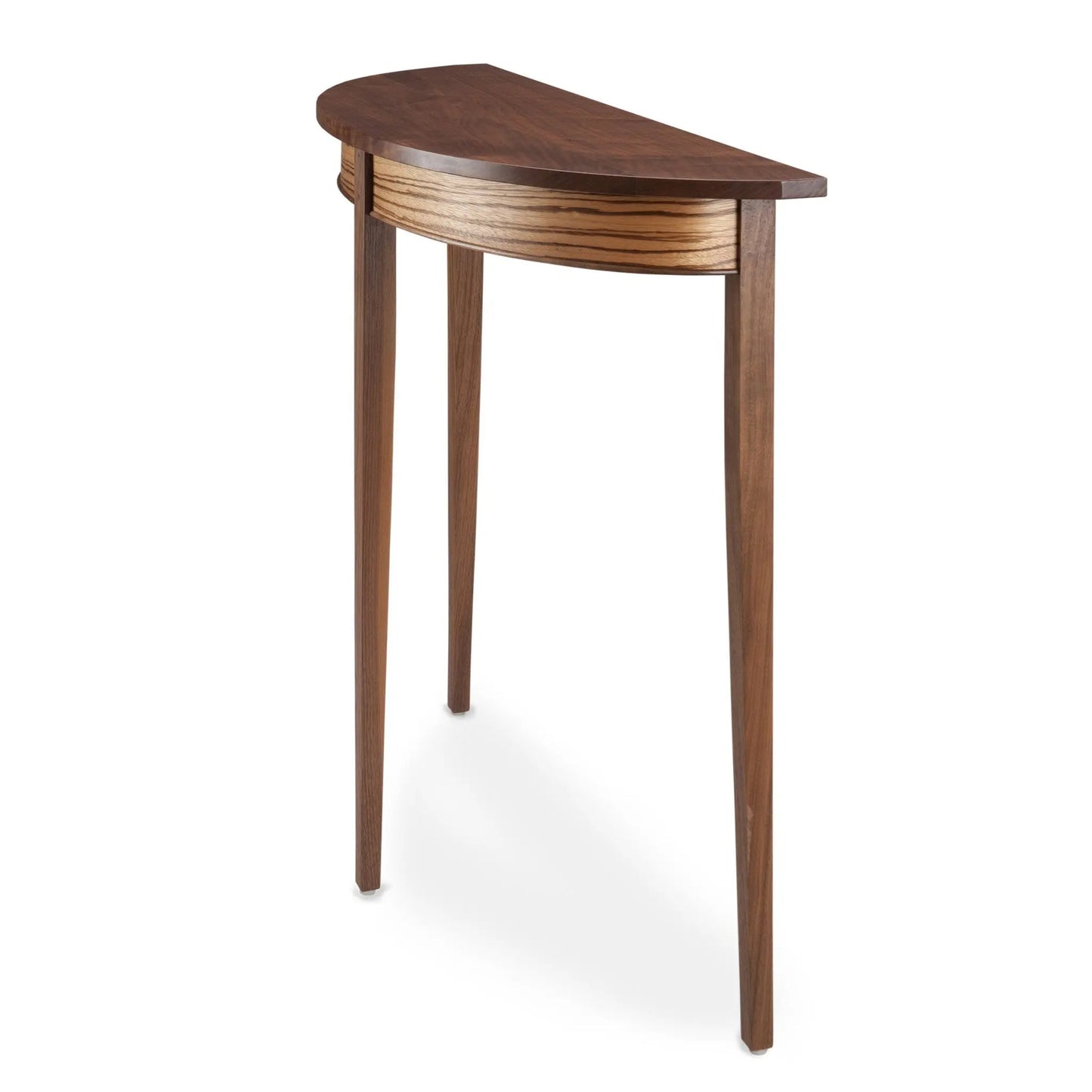 Thomas William Furniture Demilune Black Walnut Side Table-4
