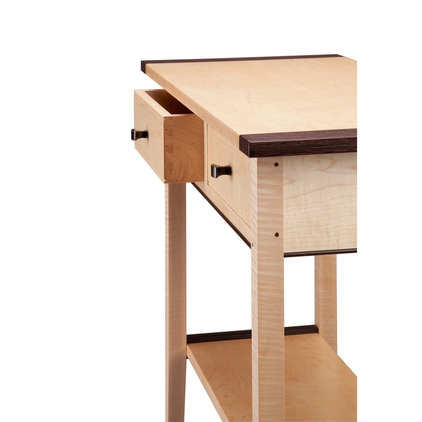 Thomas William Furniture Tiger Maple Two Drawer Hall Table-5