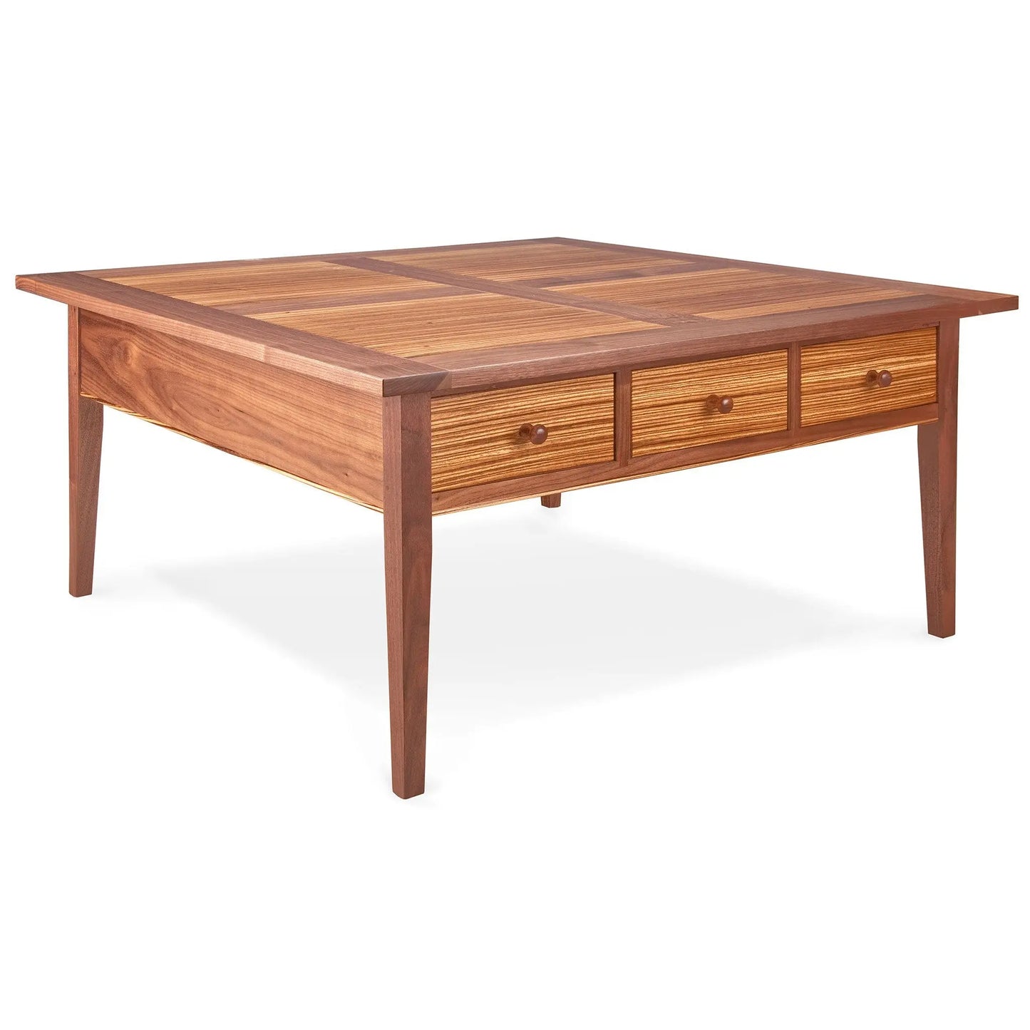 Thomas William Furniture Walnut and Zebra Coffee Table Artistic Artisan Designer Coffee Tables