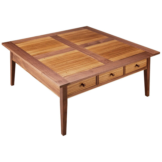 Thomas William Furniture Walnut and Zebra Coffee Table Artistic Artisan Designer Coffee Tables