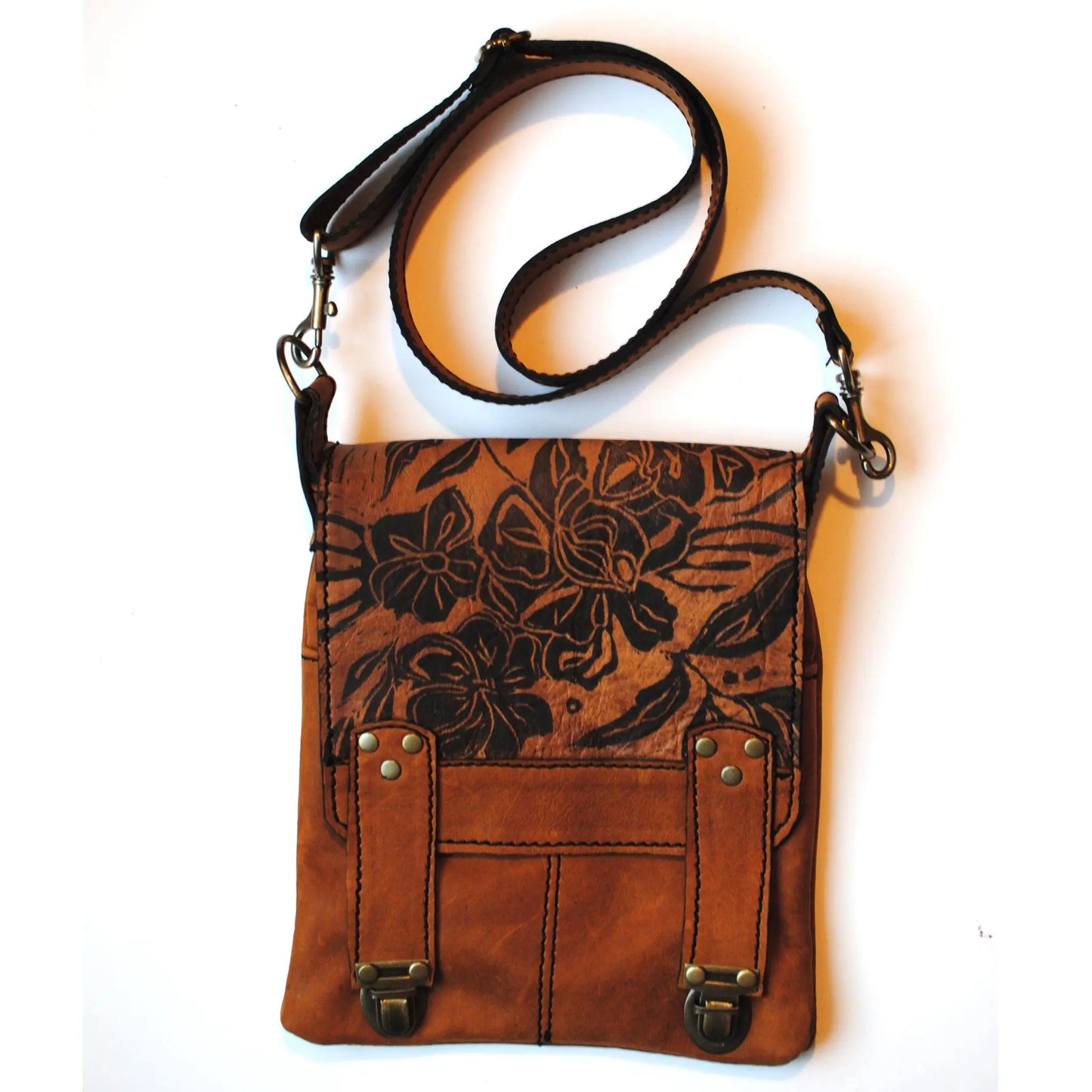 Urban Gypsy Design Leeds Handbag in Wildflower Print and Indian River Color Artisan Designer Handbags