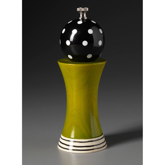 Alpha in Black, Green, and White Wooden Salt and Pepper Mill Grinder Shaker by Robert Wilhelm of Raw Design