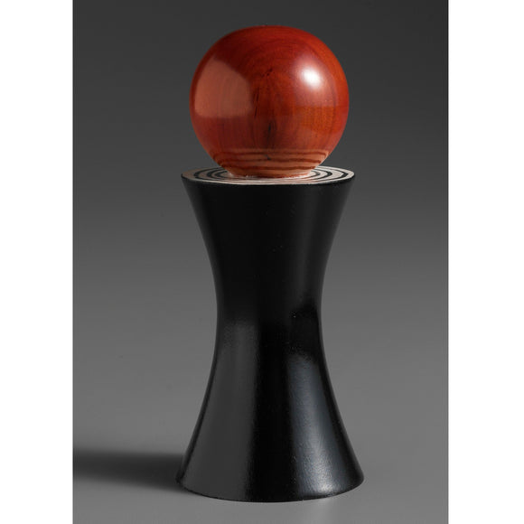 Alpha in Black, Reddish Brown, and White Wooden Salt and Pepper Mill Grinder Shaker by Robert Wilhelm of Raw Design