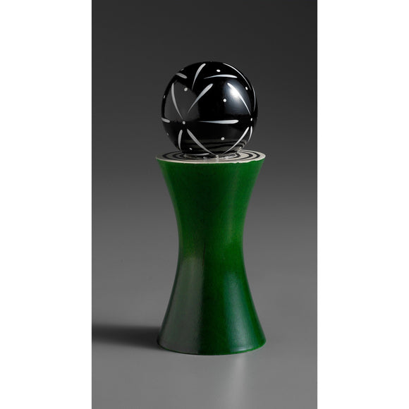 Alpha in Green, Black, and White Wooden Salt and Pepper Mill Grinder Shaker by Robert Wilhelm of Raw Design