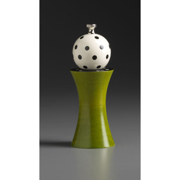 Alpha in Lime, White, and Black Wooden Salt and Pepper Mill Grinder Shaker by Robert Wilhelm of Raw Design