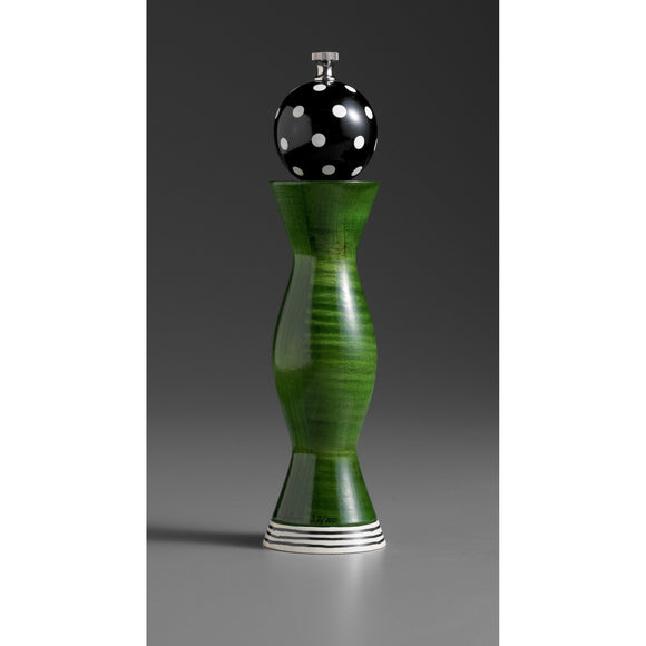 Aero in Green, Black, and White Wooden Salt and Pepper Mill Grinder Shaker by Robert Wilhelm of Raw Design
