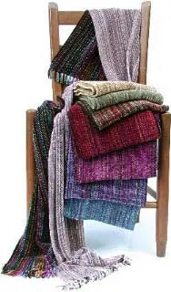 Trillium Handmade Weavers, Handwoven Chenille Scarves