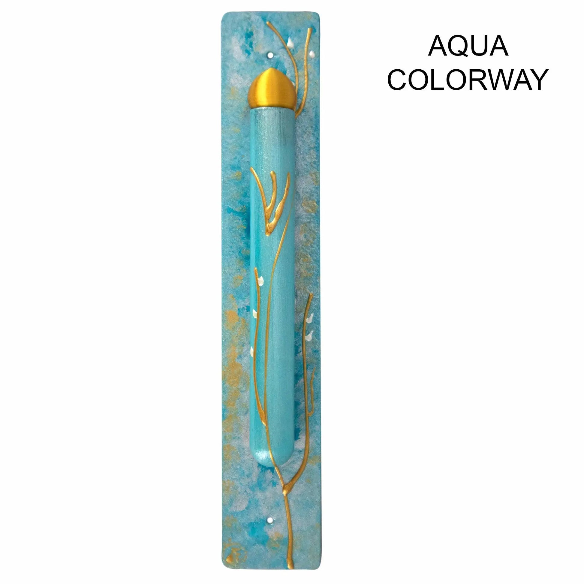Amalia Flaisher Mezuzot with Painted Scroll Holder Artistic Artisan Designer Judaica.jpg