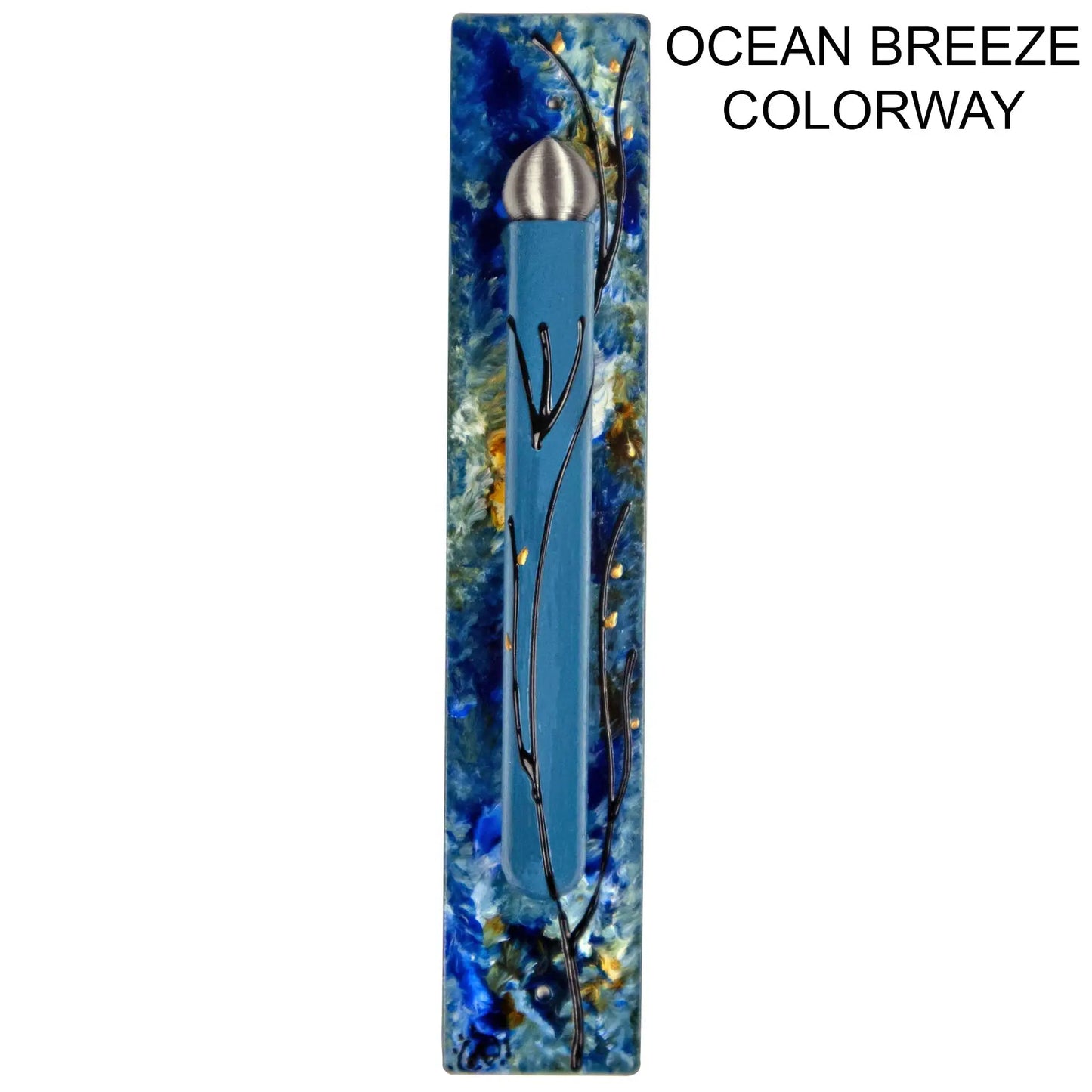 Amalia Flaisher Mezuzot with Painted Scroll Holder Artistic Artisan Designer Judaica.jpg