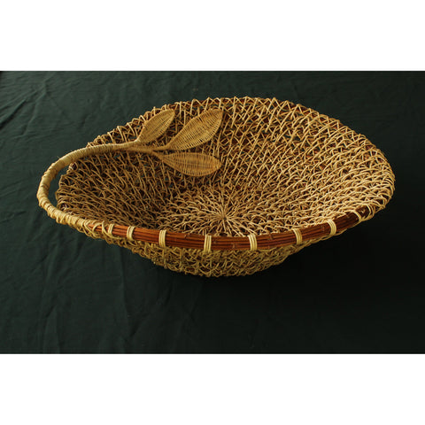 Anne Scarpa McCauley Oval Leaf Basket 2 Artistic Artisan Hand Crafted Baskets