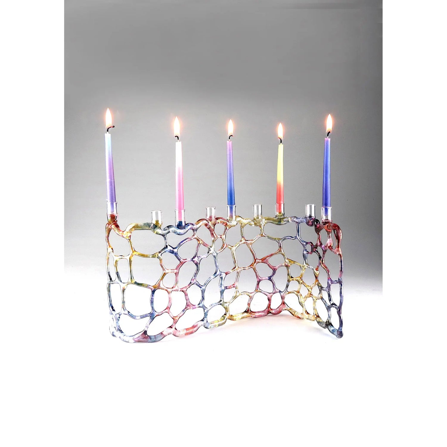 Salusa Glassworks creates this handcrafted award-winning menorah