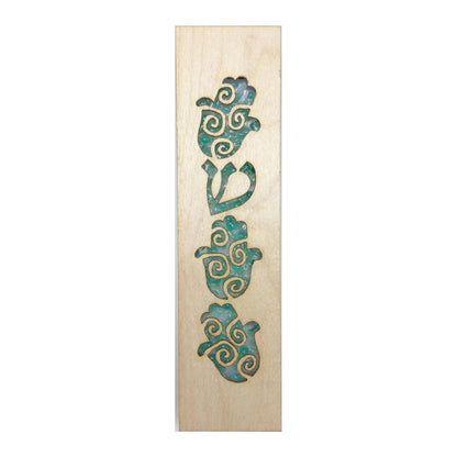 Beames Design Hamsa Mezuzah in Green