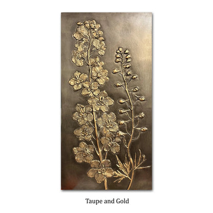 Hydrangea Wall Art Panel shown in Summer Gold Color Blindspot Mirrors