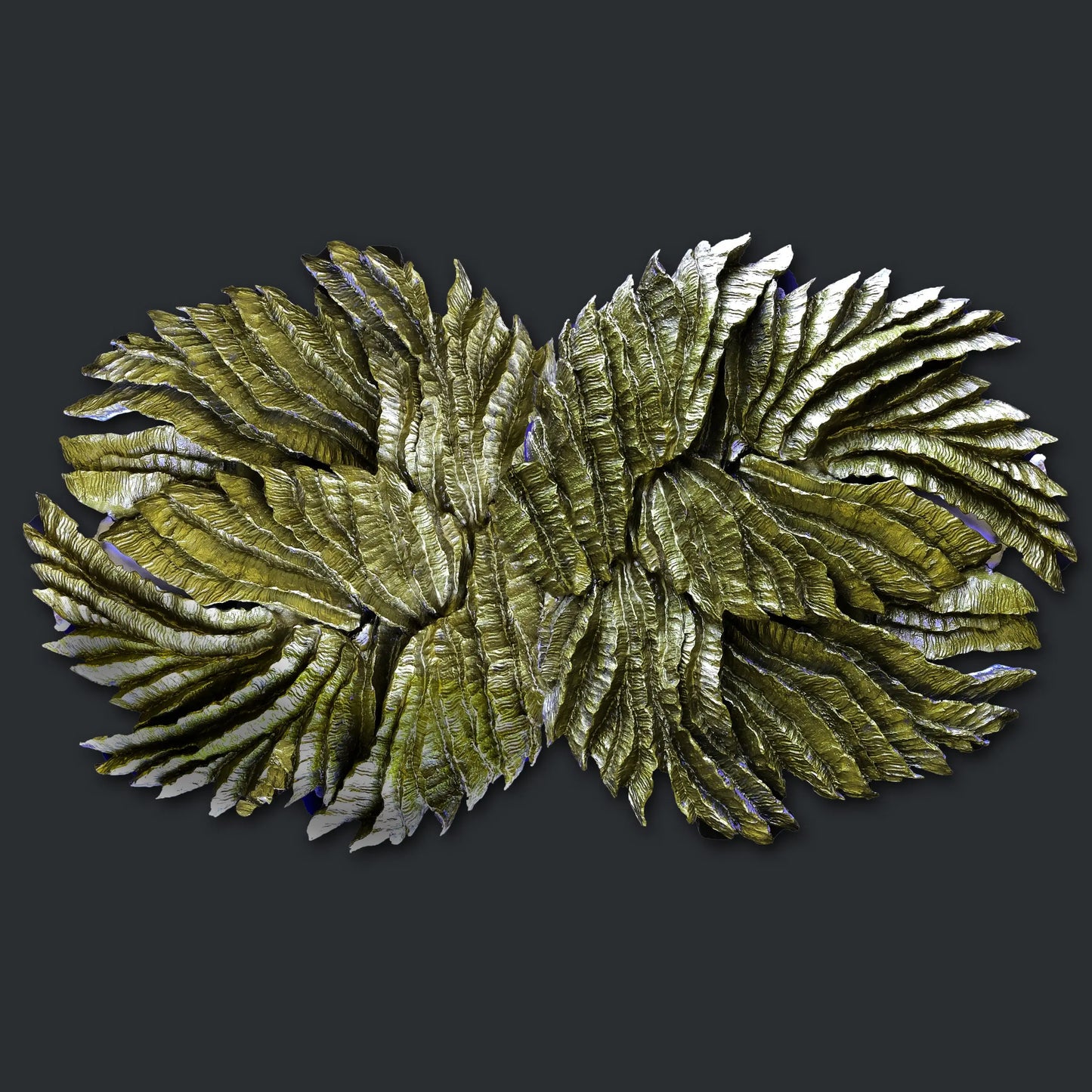 Deborah Childress creates this "Hedges" Wall Art.with a decorative leaf-like design 