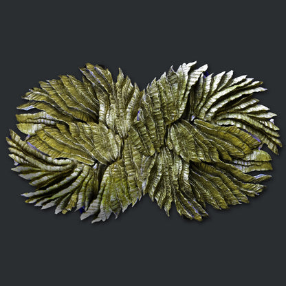 Deborah Childress creates this "Hedges" Wall Art.with a decorative leaf-like design 