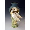 Cut Out Heron Pedestal Vase by Bonnie Belt Ceramics Hand-Thrown Hand-Built Stoneware Artistic Artisan Designer Pottery Vases