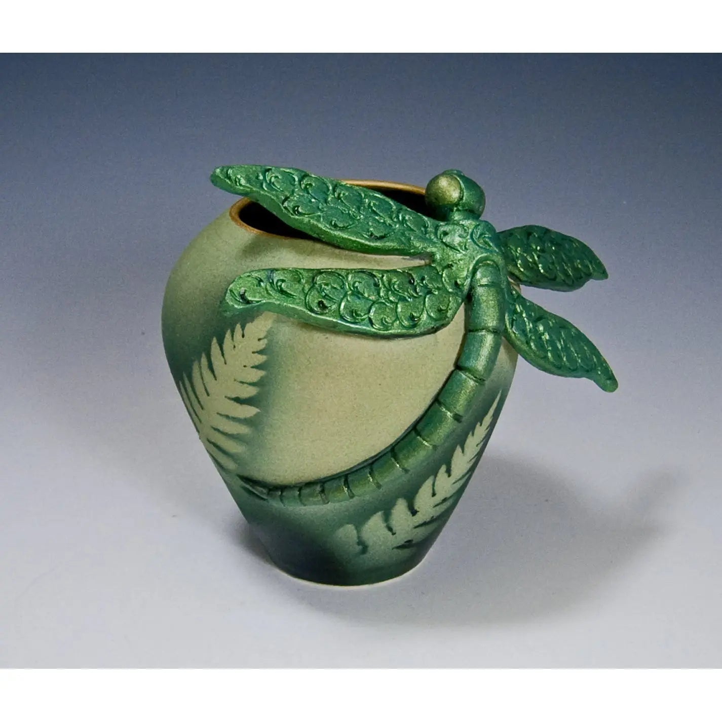 Dragonfly Vase by Bonnie Belt Ceramics Hand-Thrown Hand-Built Stoneware Artistic Artisan Designer Pottery Vases