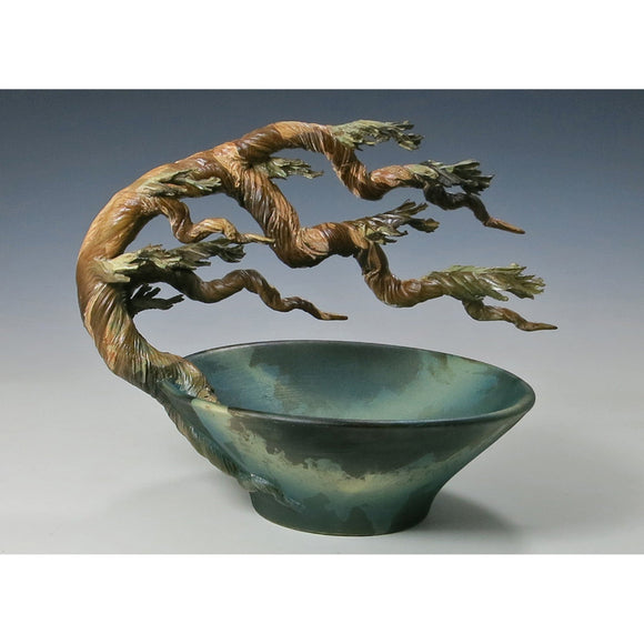 Flared Cypress Tree Bowl by Bonnie Belt Ceramics Hand-Thrown Hand-Built Stoneware Artistic Artisan Designer Pottery Bowls